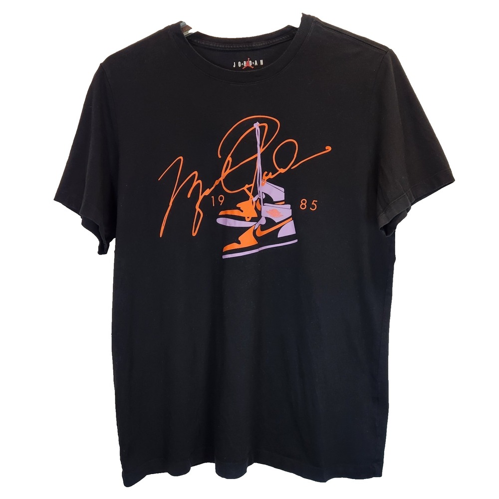 Nike Air Jordan AJ85 Signature 1985 Graphic Tee Black Orange Purple BQ5538-010